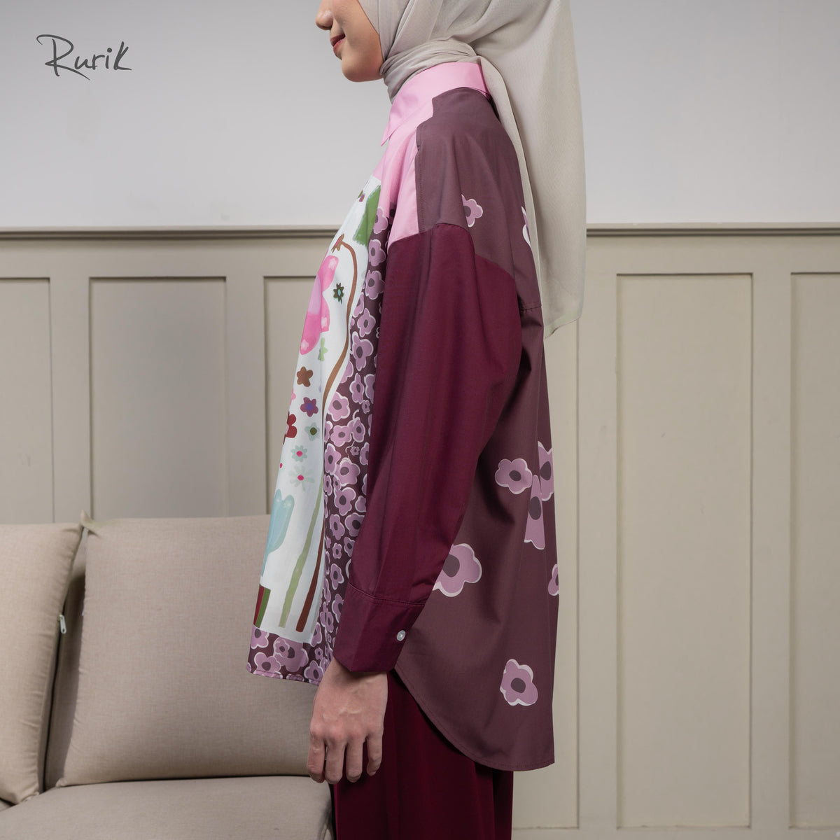 Kalesy Print Shirt Plum
