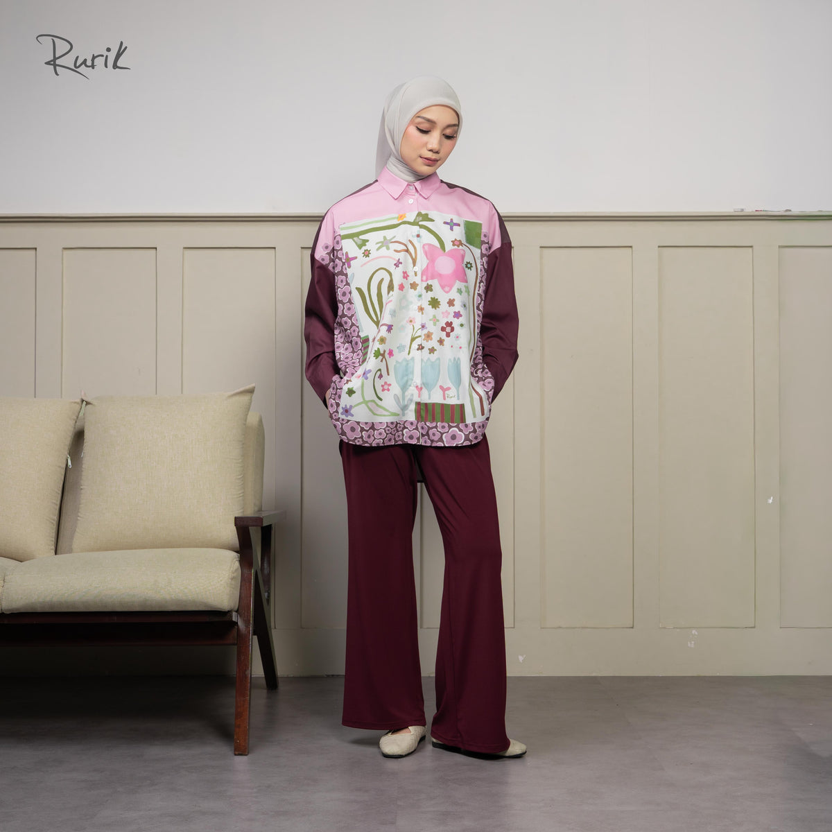 Kalesy Print Shirt Plum