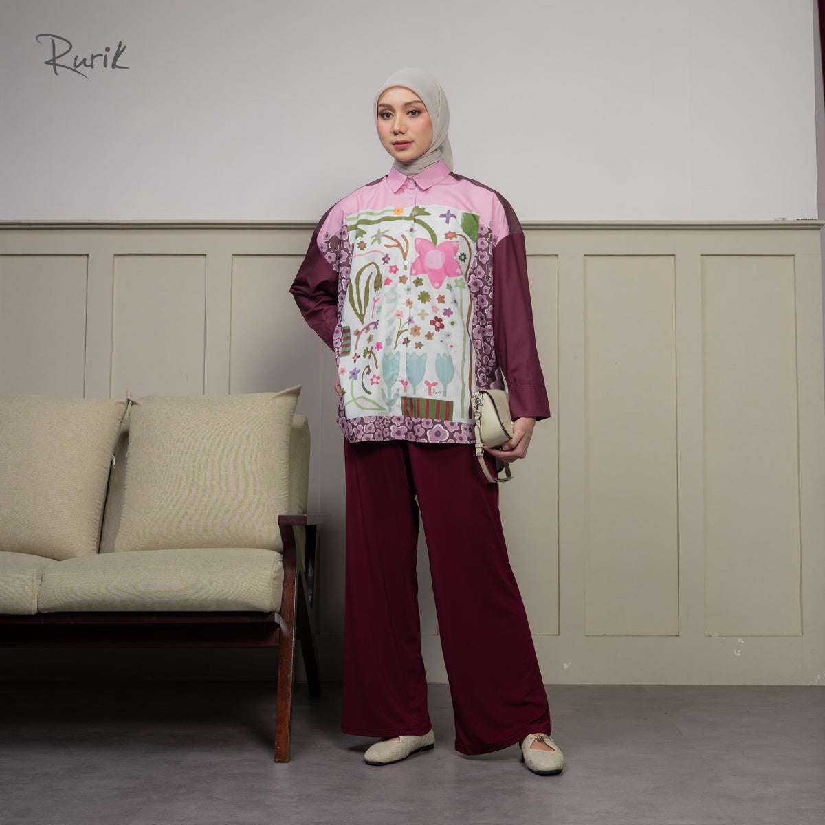 Kalesy Print Shirt Plum