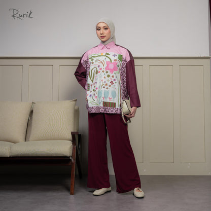 Kalesy Print Shirt Plum