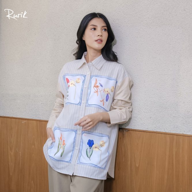 Rurik Kemeja Wanita Oversize Printing Verline Shirt - Image 4