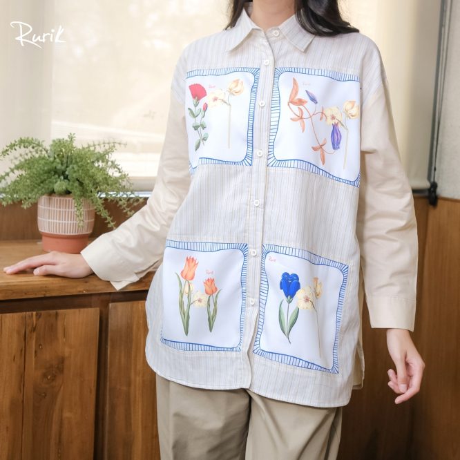 Rurik Kemeja Wanita Oversize Printing Verline Shirt - Image 3